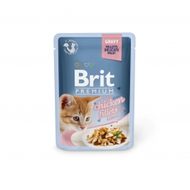 Brit Premium Chicken Fillets in Gravy märgtoit kassipoegadele 24x85g