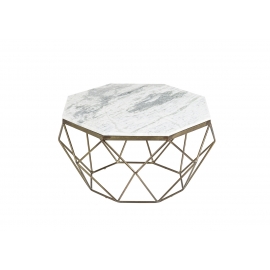 Diivanilaud DIAMOND valge marmor, 69x69xH38 cm