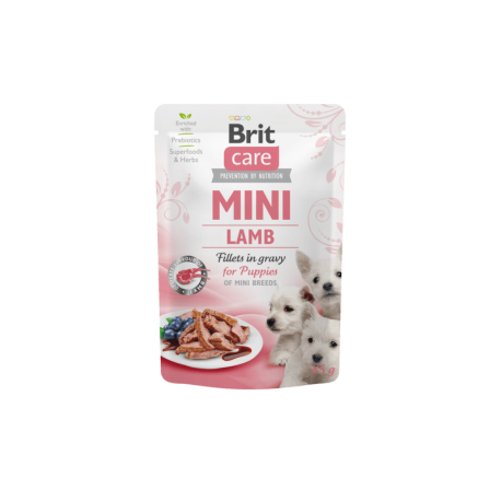 Brit Care Mini pouch Puppy Lamb fillets in gravy einekotike koertele 24x85g
