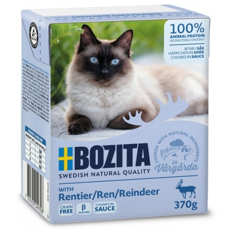 Bozita kassikonserv Reindeer (põhjapõdraliha) in sauce 16x370g