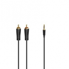 Hama Audio Cable, 3.5 mm - 2 RCA, kullatud, 1,5 m, must - Kaabel