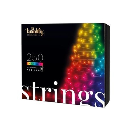 Twinkly Strings, 250 LED, IP44, 20 m, must - Nutikad jõulutuled