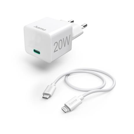 Hama Wall charger and Lightning cable, 20W, valge - Vooluadapter kaabliga
