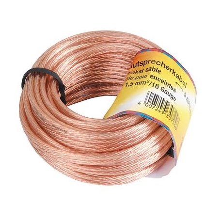 Hama Loudspeaker cable, 2 x 1,5mm, 10m, vask - Kõlarikaabel