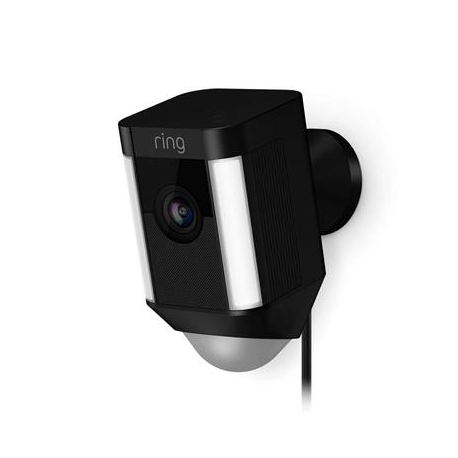 Ring Spotlight Cam Wired, 2 Mpx, WiFi, LAN, inimese tuvastus, öörežiim, must - Väliturvakaamera