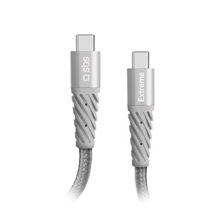 SBS Extreme Charging Cable, USB-C - USB-C, 1,5 m, hall - Kaabel