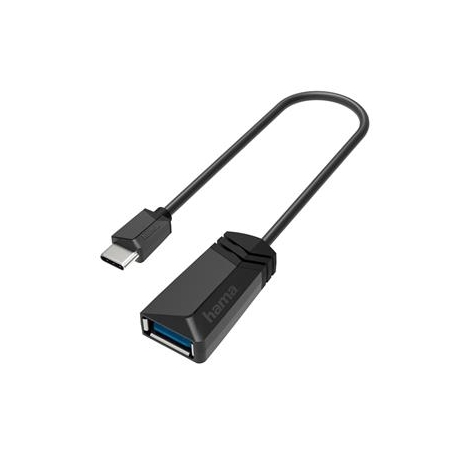 Hama USB-C pistik USB-A 3.1 pesa, 0,15 m, must - Adapter
