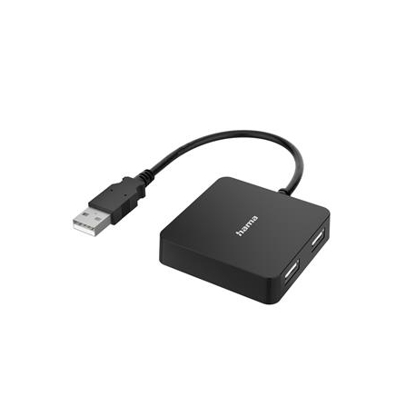 Hama USB Hub, 4 liidest, USB 2.0, must - USB jagaja