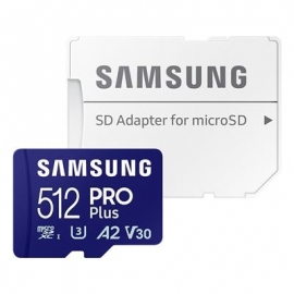Samsung PRO Plus, 2023, microSDXC, 512 GB, sinine - Mälukaart ja adapter