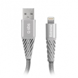 SBS Extreme Charging Cable, USB-A - Lightning, 1,5 m, hall - Kaabel