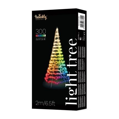 Twinkly Light Tree 3D, 300 LED, IP44, 2 m, must - Nutikas jõulupuu