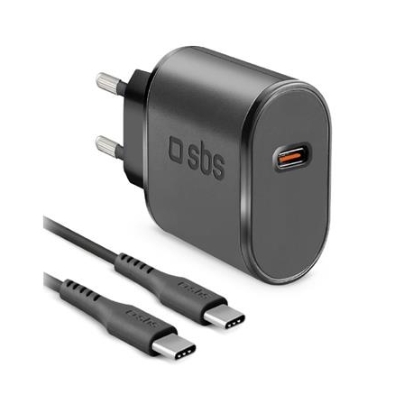 SBS Wall Charger Kit, USB-C, 15 W, must - Vooluadapter