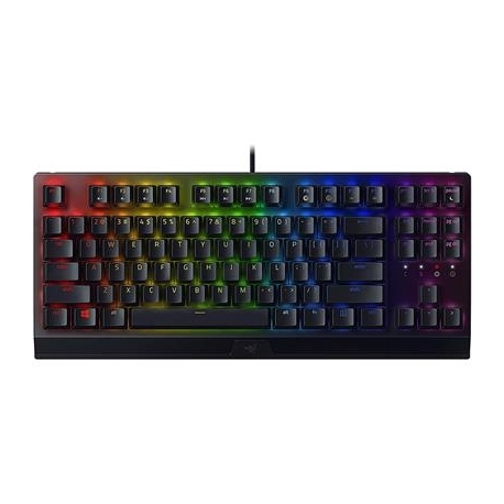 Razer BlackWidow V3 TKL Razer Green Switch, US, must - Mehaaniline klaviatuur