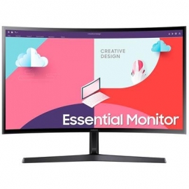 Samsung Essential, 24'', nõgus, Full HD, 75 Hz, LED VA, must - Monitor