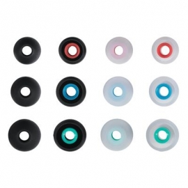 Hama Silicone Ear Pads, S-L, 12 tk, must/läbipaistev - Kõrvaklapi asenduspadjad