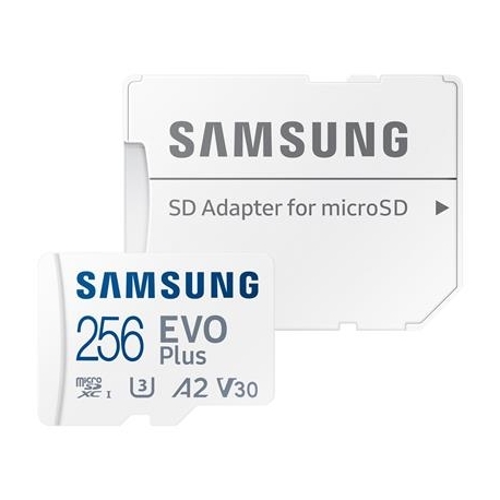 Samsung EVO Plus, microSDXC, 256 GB, valge - Mälukaart ja adapter