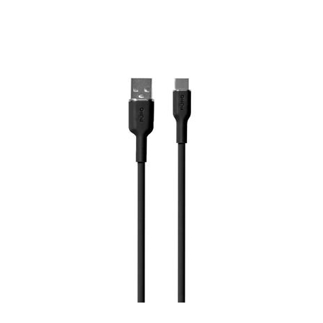 Puro Soft, USB-A / USB-C, 1,5 m, must - Kaabel