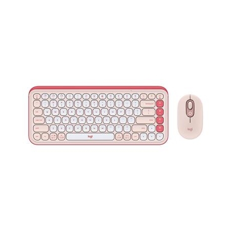 Logitech POP Icon Combo, US, roosa/valge - Juhtmevaba desktop