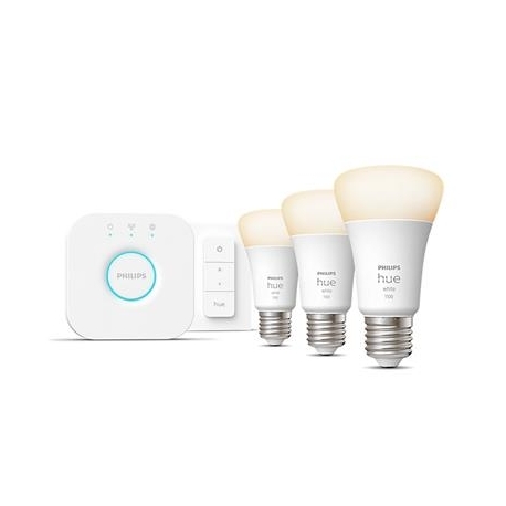 Philips Hue Starter Kit, Bridge, Dimmer, 3x E27, valge - Nutivalgusti stardikomplekt