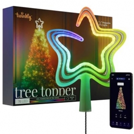 Twinkly Tree Topper, RGB, 76 LED, USB-C, valge - Nutikas jõulupuu tipukaunistus