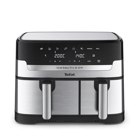 Tefal Dual Easy Fry & Grill Air Fryer, 8.3 L, roostevaba teras - Kuumaõhufritüür