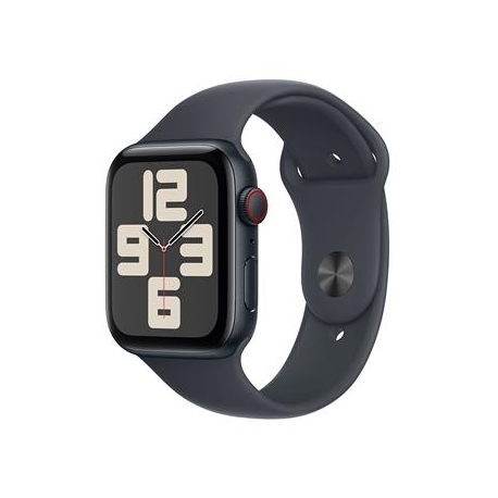 Apple Watch SE, 44 mm, GPS + Cellular, sport band, M/L, must alumiinium / must - Nutikell