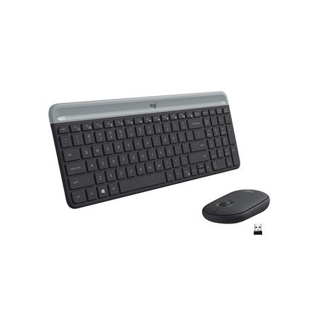 Logitech MK470 Slim Combo, US, must - Juhtmevaba klaviatuur + hiir
