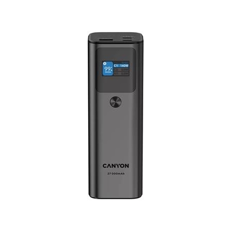 Canyon PB-2010, 27 000 mAh, USB-A, USB-C, tumehall - Akupank