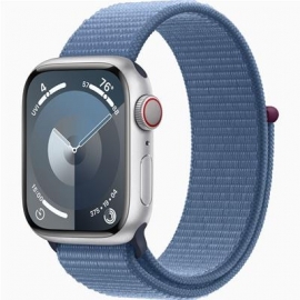 Apple Watch Series 9 GPS + Cellular, 41 mm, Sport Loop, hõbe/sinine - Nutikell