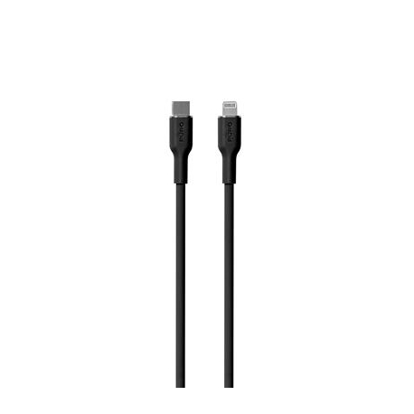 Puro SOFT, USB-C, Lightning, 1,5 m, must - Kaabel