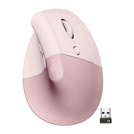 Logitech Lift Vertical Ergonomic Mouse, vaikne, roosa - Juhtmevaba optiline hiir