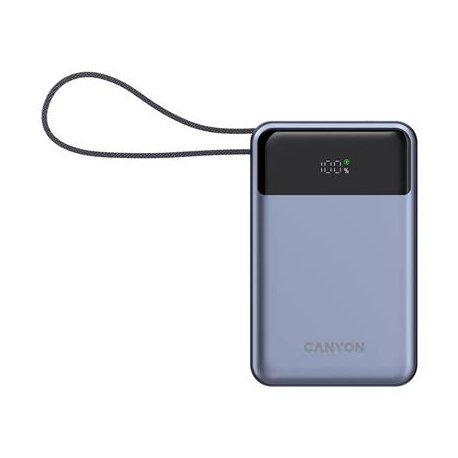 Canyon OnPower PB-600, 20000 mAh, USB-A, USB-C, must/hõbe - Akupank