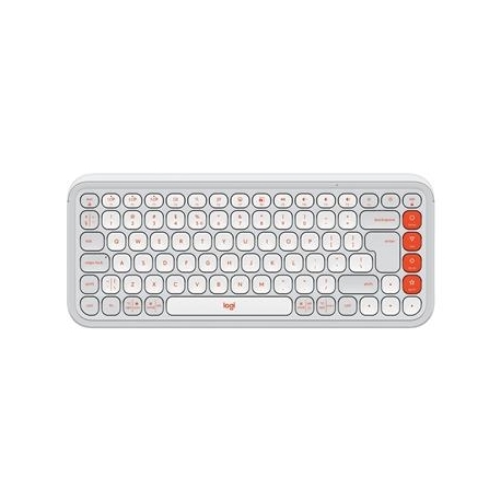 Logitech POP Icon Keys, US, valge/oranž - Juhtmevaba klaviatuur