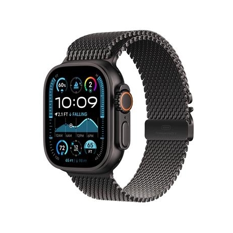 Apple Watch Ultra 2, 49 mm, Titanium Milanese Loop, Medium, must titaan / must - Nutikell