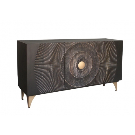 Kummut GOLDEN SUNSET must, 140x38xH75 cm