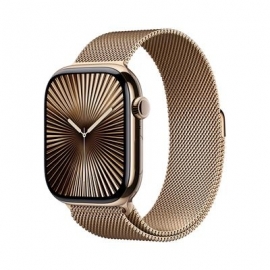Apple Watch Series 10 GPS + Cellular, 46 mm, Milanese loop, M/L, kuld titaan / gold - Nutikell