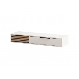 Konsoollaud LOFT mattvalge / tamm, 104x32xH16 cm