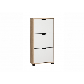 Jalatsikapp EMMIK mattvalge / tamm, 60x20xH124 cm