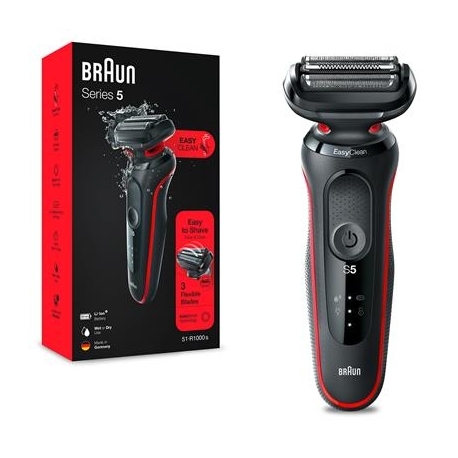 Braun Seeria 5, Wet & Dry, must/punane - Pardel