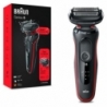 Braun Seeria 5, Wet & Dry, must/punane - Pardel