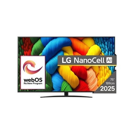 LG NANO81 AI, 75'', LED LCD, NanoCell, must - Teler