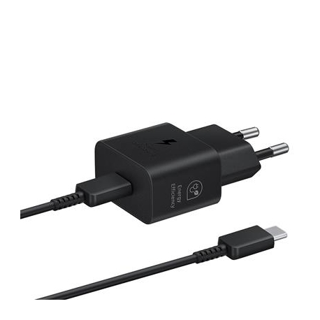 Samsung, USB-C, 25 W, must - Vooluadapter ja USB-C kaabel