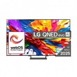 LG QNED93 evo AI, 75'', 4K UHD, QLED, Mini LED, must - Teler