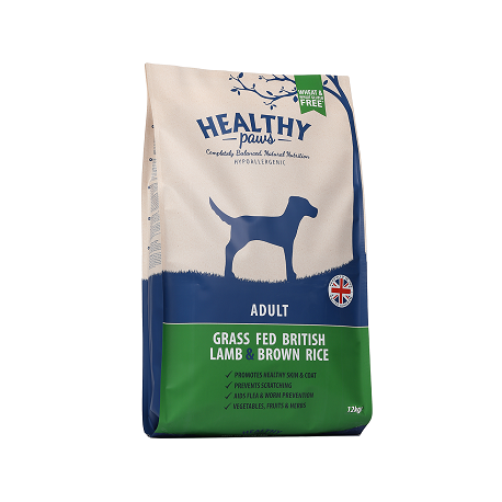 Healthy Paws koeratoit Briti lambaliha & pruun riis 12kg