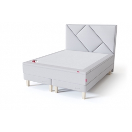 Sleepwell RED kontinentaalvoodi alusraamil, 180x200x37 cm, pehme, helehall