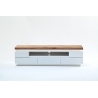 Tv-alus ROMINA mattvalge / tamm, 175x40xH49 cm, LED
