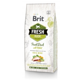 Brit FRESH koeratoit Duck & Millet for Active Run & Work 12kg