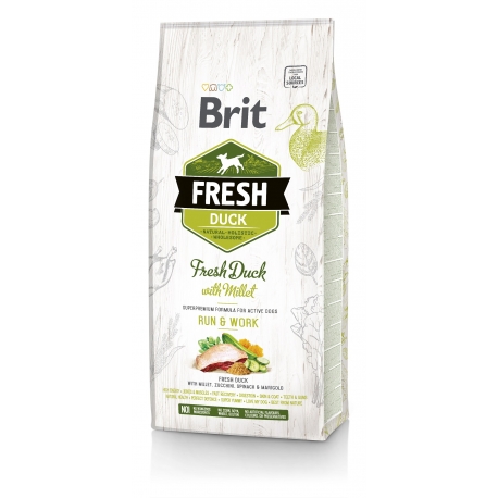 Brit FRESH koeratoit Duck & Millet for Active Run & Work 2,5kg